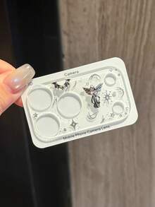 Punk Style Camera Lens Protector Case, Transparent Clear Lens Cover With DIY Stickers, Shock-Proof Anti-Scratch Camera Protective Cover, Dark Style - Virgin Mary's Wings - View 4