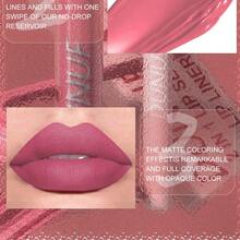 DUNUF 2-In-1 Lip Liner And Lip Gloss Set #09 - Premium Wine Red Matte Lip Kit For US Beauty Enthusiasts! Features Ultra-Smooth Retractable Lip Liner For Precise Lip Contouring & Filling, Paired With Highly Pigmented Velvet Matte Liquid Lip Gloss That Delivers Long-Lasting, Transfer-Proof Color Payoff. Perfect For Creating Bold Retro Red-Brown Lip Looks-Ideal For Daily Wear, Parties, Or Fall/Winter. Smooth, Creamy Texture Glides On Easily Without Dragging, Waterproof & Smudge-Proof Formula Ensures All-Day Wear. High-Definition #09 Deep Wine Red Shade Flatters All Skin Tones, Matches Y2K Retro & Everyday Makeup. Essential All-In-One Lip Makeup Set For Girls & Women, A Must-Have Beauty Essential For Your Collection! - R9 - 查看 11