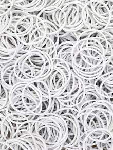 100/300/500 piezas Bandas de goma industriales blancas de 25mm, alta elasticidad, bandas de goma blancas adecuadas para organizar y atar, diámetro 25mm/0.984 pulgadas - Redondo - Ver 4