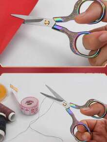 1 Set Multipurpose Scissors, Retro Stainless Steel Sewing Scissors - Precise Cutting Of Fabric And Threads, Suitable For Embroidery, Sewing Supplies And Tailoring Accessories. Sewing Supplies, Retro Embroidery Scissors, Sewing Scissors, Stainless Steel Detail Scissors, Suitable For Embroidery, Sewing, DIY Crafts And Office Use. - One Size - View 6