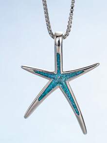 1pc Cute Starfish Pendant Necklace, Suitable For Women, Ideal For Wedding, Engagement, Anniversary, Party, Vacation, Valentine's Day Gift - 1# - View 2