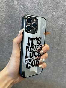 Ốp điện thoại gương Faith "Không bao giờ là may mắn" Tương thích với iPhone 13/11/17/17pro/16/14/15/15pro/15 Plus/15 Promax/7plus/8plus/X/Xs Max/Xr/11pro/12pro/13pro/14pro/12mini/13mini/11promax/12promax/13promax/14promax/14plus/17pro Max/17Air/6/6s Plus/7/8/16Pro/16plus/16promax/Se2/17promax & Tương thích với Samsung Ốp lưng chống rơi có họa tiết tôn giáo, truyền cảm hứng cho Galaxy/A54/A14/A12/A13/A15/A32/A33/A24/A52S/S20/S21/S22/S23/S24/S23Plus/S24ultra/S25/A15/A33/A23/S26/S26ultra/S25/S25ultra - Nhiều màu - Xem 1