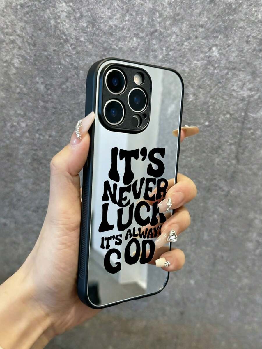 Ốp điện thoại gương Faith "Không bao giờ là may mắn" Tương thích với iPhone 13/11/17/17pro/16/14/15/15pro/15 Plus/15 Promax/7plus/8plus/X/Xs Max/Xr/11pro/12pro/13pro/14pro/12mini/13mini/11promax/12promax/13promax/14promax/14plus/17pro Max/17Air/6/6s Plus/7/8/16Pro/16plus/16promax/Se2/17promax & Tương thích với Samsung Ốp lưng chống rơi có họa tiết tôn giáo, truyền cảm hứng cho Galaxy/A54/A14/A12/A13/A15/A32/A33/A24/A52S/S20/S21/S22/S23/S24/S23Plus/S24ultra/S25/A15/A33/A23/S26/S26ultra/S25/S25ultra - Nhiều màu - Xem 1