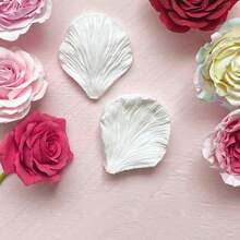 Peony, Tulip, Rose Petal Double-Sided Textured Silicone Mold, Fondant Cake Decorating Mold, Reusable Kitchen Baking Tool For Wedding, Birthday Party Decoration - Light Grey - View 8