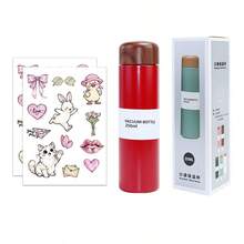 EcoNymphal 5盎司/150毫升/8.5盎司/250毫升迷你不锈钢纤细保温小旅行水瓶，咖啡杯，口袋水瓶，保温保冷，防漏，附赠可爱贴纸，女士礼物，情人节礼物 - 彩色 - 查看 18