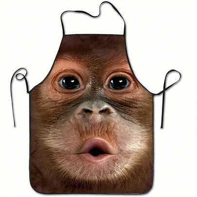 Tạp dề in hình cận cảnh gấu Gorilla, thích hợp cho việc làm bánh trong nhà bếp - Thiết kế thời trang, tạp dề nhà bếp | Thiết kế độc đáo | Bề mặt mịn