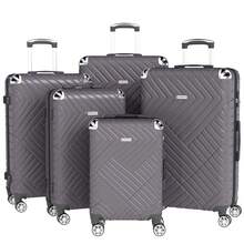 YSTYLE Juego de maletas 3, maleta de viaje ligera con carcasa rígida de ABS y ruedas giratorias de 360°, cerradura TSA para hombre y mujer, 21"/ 24"/ 28", artículos esenciales de viaje para hombres y mujeres, para vacaciones y negocios, gran capacidad, accesorios esenciales de viaje, organizador de viaje, artículos de viaje - Gris - Ver 10