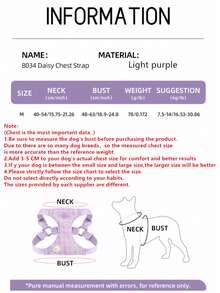 Summer Cute Small Dog Harness And Leash Set - Purple Daisy Pattern, Soft Lightweight, Adjustable Buckles, Easy To Wear, Breathable Mesh For Puppies And Small Breeds - Mauve Purple - View 14