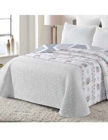 Quilted Bedspread + 2 Pillowcases, Printed For Spring, Summer, Autumn And Winter. 100% Microfiber, 150 X 150 Cm. - Design-2 - View 2