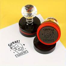 Custom Teacher Name Stamp With Inspiring Phrase, Transparent Gem Design, Suitable For Grading Assignments And Classroom Management, Great For School And Office Use - Multicolor - View 3