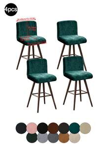 1pc/4pcs/6pcs Silver Fox Velvet Low Back Cover, Solid Color Elastic Full Wrap Low Back Stool Cover, Soft Skin-Friendly Stain-Resistant Low Back Chair Cover, Suitable For Dining Room, Study Room Chair Decoration, Room Decoration - Multicolor - View 22