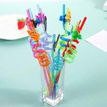 8pcs Dinosaur Cartoon PET Reusable Straws, Party Decorations & Favors - Straw - View 5