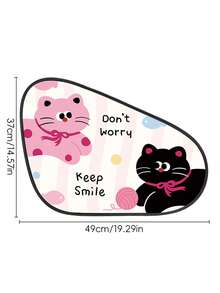 1pc Cartoon Cat Static Cling Sunshade, Adsorption Sunscreen Shade For Car Side Window - Sunshade - View 3