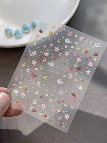 Shell, Starfish, Seashell Nail Art Stickers, 3D Conch, Aurora Five-Pointed Star, Ocean Series Nail Decals - Multicolor - View 13
