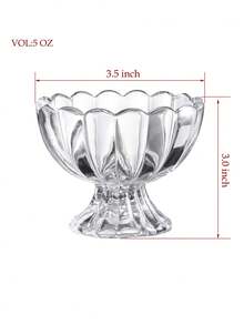 4pcs Glass Dessert Bowl - 5 Oz Mini Glass Ice Cream Cup With Base, Tulip Ice Cream Cup With Base, Small Vintage Glass Parfait Cup, Suitable For Desserts, Sundaes, Fruits, Puddings, Ice Cream, Salads, Cocktails, Condiments, English Fruitcake - Transparent - View 4