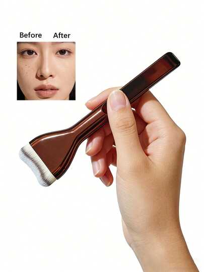 1 pieza Pincel vintage de alta calidad para corrector, pincel de base con cerdas densas y suaves, suave para la piel, fácil de limpiar, adecuado para todo tipo de bases, la mejor opción para maquilladores