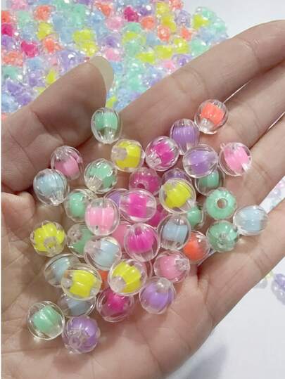 100 hạt nhựa acrylic trong suốt nhiều màu sắc, dùng để tự làm vòng cổ, vòng tay, mặt dây chuyền, phụ kiện trang sức.