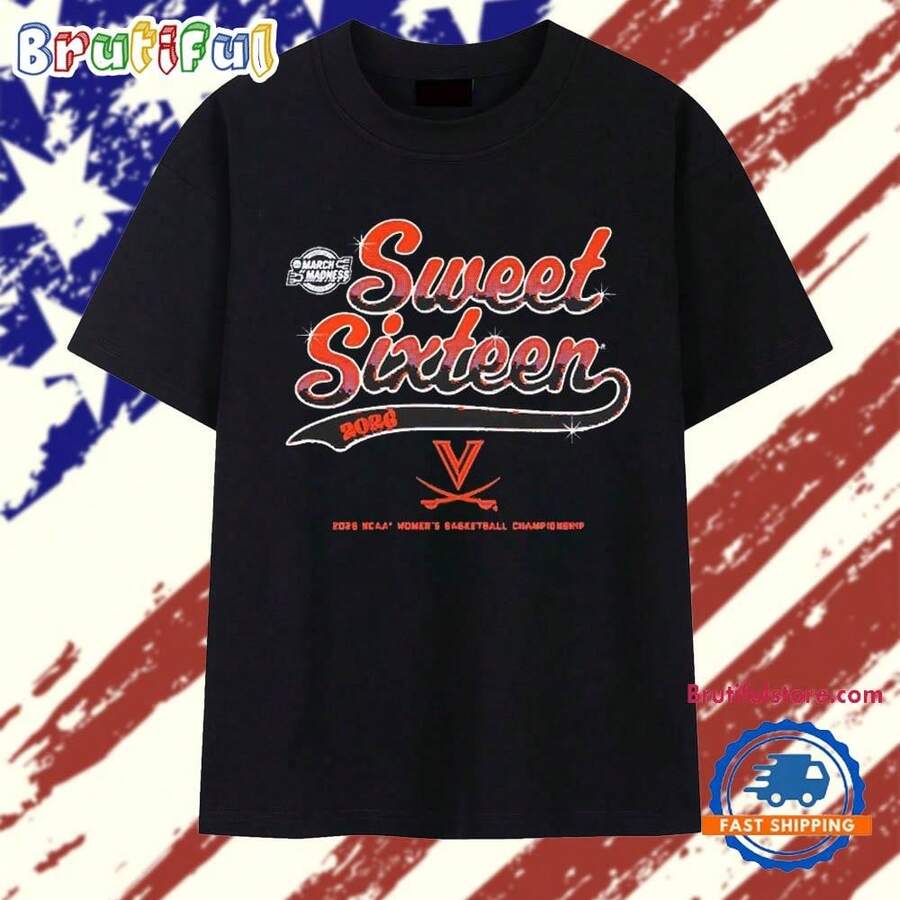 Virginia Cavaliers Men's Basketball 2026 Sweet Sixteen T Shirt - màu đen - Xem 1