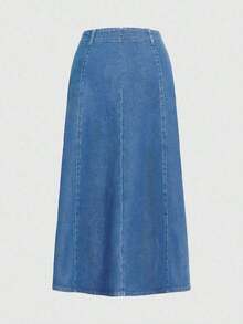 High Elastic Skirt, Washed Deep Blue Casual Spring - Giặt nhẹ - Xem 8