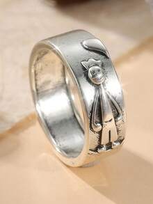 Anillos de pareja de cobre artesanales vintage, anillos conmemorativos, anillos de regalo, anillos de boda bohemios - Plateado - Ver 12