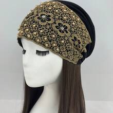 Khăn trùm đầu kiểu mới đính cườm và thêu hoa, thời trang và trẻ trung, thích hợp để che tóc bạc. - Mũ thêu hạt cườm - Xem 17