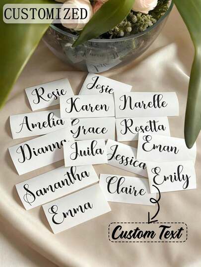 Nhãn dán tên tùy chỉnh | Nhãn dán vinyl chống thấm nước, phông chữ nghệ thuật viết tay sáng tạo, phù hợp làm quà tặng cho phù dâu, trang trí tiệc sinh nhật | Áp dụng cho thân xe, nắp ca-pô, cửa sổ, mặt tiền cửa hàng, xe tay ga, mũ bảo hiểm, v.v. - Có thể tùy chỉnh tên đội, trang trí sự kiện, quà tặng tiệc, phông chữ thời trang, thiết kế viết tay, nhãn dán, nhãn dán trang trí, nhãn cá nhân hóa, dành cho nhà tổ chức tiệc, nhà lên kế hoạch đám cưới.