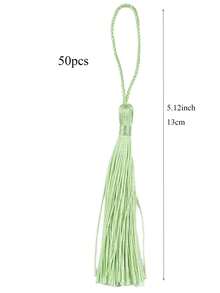 20/50/100pcs 5 Inch/13cm Silk Tassel Bookmarks With 2 Inch Cord Loop And Small Chinese Knot, Suitable For Jewelry Making, Souvenirs, Bookmarks, DIY Crafts - 13cm Fruit Green - View 10