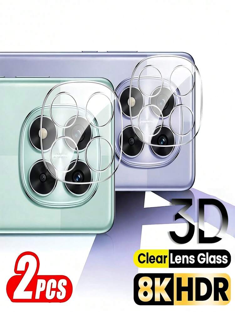 2 piezas Protector de lente de cámara de vidrio templado, compatible con 16/S23 Ultra/13 Lite/Note 11 5G/P30 Pro/90 Lite y talla grande modelos, alta definición brillante, autoadhesivo, alta dureza, diseño de esquinas redondeadas anti-polvo - transparente - Añade 71