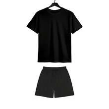 Virginia Cavaliers UVA V La Fete Football Bl 1380g Men's 100% Cotton T Shirt And Shorts Set, Soft Breathable For Summer,Fashion Casual T Shirt And Shorts Set, Versatile Outfit For Summer - màu đen - Xem 4