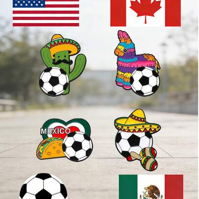 Bộ 1/4 huy hiệu bóng đá Mexico bằng acrylic, kết hợp văn hóa truyền thống Mexico với các yếu tố bóng đá, món quà lưu niệm hoàn hảo cho World Cup Mexico.