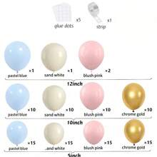 110 Piece Gender Revealing Balloon Arch Suit, Powder Blusher Pink And Blue Balloons For Boys And Girls Children's Birthdays Baby Shower Decoration - Multicolor - View 2