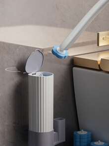 1 Conjunto de Kit de Limpeza de Vaso Sanitário Substituível, Cabeças de Escova Descartáveis de Reposição, Sistema de Limpeza de Escova de Banheiro, Escova de Vaso Sanitário Sem Toque, Decoração de Listras Verticais, 3 Cores de Cabeça de Escova Substituíveis, Acessório de Decoração de Banheiro, Adequado para Limpeza de Vaso Sanitário, Pia, Banheira - Multicolorido - Visão 10
