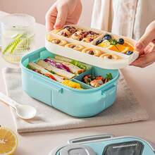 Practical All-In-One Bento Box For Adults, 6-Compartment Large Capacity Container With Easy Clean And  Heating - Multicolor - View 10