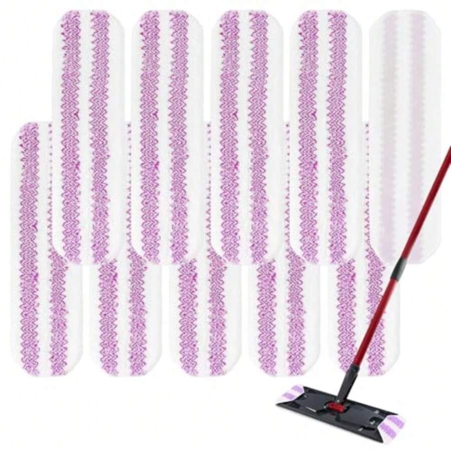 Flat Mop Refill For H2prO Flat Mop System - Washable Reusable Scrubby Mop Pads For Hardwood Floor Cleaning Pads 10Pack - như hình - Xem 1
