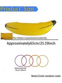5pcs/Set - Inflatable Banana Toss Game Set, Suitable For Bachelor Party, Bachelorette Party, Engagement Party, Lingerie Party, Christmas, Mother's Day, Graduation Party (1 Banana And 4 Rings). For Adult Use Only. - Yellow - View 7