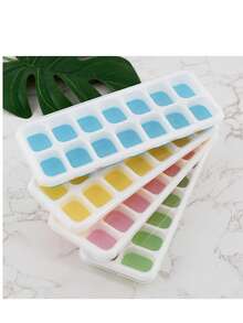 1pc Light Blue Silicone 14-Cavity Ice Cube Tray Mold, Spill-Proof With Lid, Easy Release, Stackable Space-Saving, Suitable For Home Bar, Picnic, Graduation Season Budget-Friendly Gift, Kitchen Essential, Kitchen Gadget, Home Decor, Kitchen Supplies - Long Ice Tray - View 6