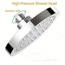 6英寸高压不锈钢淋浴喷头 | 防锈 | 通用浴室配件 - 銀色-1支 - 查看 3