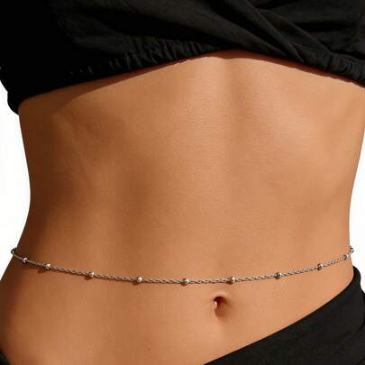 1 chiếc dây đeo eo bằng kim loại tối giản dành cho nữ, dây đeo eo thon gọn gợi cảm.