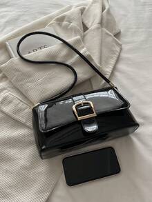 Túi xách da bóng kiểu dáng mới, thích hợp cho các bữa tiệc, đi chơi, du lịch, mua sắm và sử dụng hàng ngày, có thể đựng tiền xu, điện thoại, cũng phù hợp làm túi công sở cho nhân viên văn phòng, sinh viên và người lao động, một chiếc túi thanh lịch dành cho phái nữ. - màu đen - Xem 5