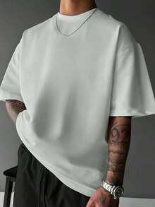 Camvyn Men's Casual Short Sleeve T-Shirt With Slogan Print, Drop Shoulders, Loose Fit And Breathable. Ideal For Summer. - 綠色的 - 查看 2
