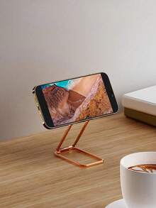 1pc Alloy Mini Foldable Stand Metal Rectangular Ring Holder, Multifunctional Rotatable Metal Foldable Phone Stand, Tiltable & Adhesive For IPhone, Android Phones, Phone Accessory, Phone Charm, Mother's Day Birthday Gift For Mom - Multicolor - View 3