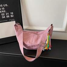 Túi ngoài trời dành cho thanh thiếu niên, túi vải tua rua hình bánh bao, túi đeo vai nhẹ, túi đeo chéo hình lưỡi liềm kiểu dáng thường ngày. - A - Xem 13