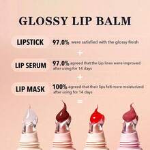 4pcs Plumping Lip Gloss, Lightweight, Pigmented, And Moisturizing. Four Colors, Various Lip Gloss Options, Keeps Lips Hydrated, Suitable For All Skin Types, Perfect For Creating Different Makeup Looks. - Strawberry - 查看 3