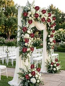 1/5/10 Pcs Artificial Anthurium Lily Flowers (Red), For Wedding, Office, Party, Hotel, Home Table Decor,Wedding,Flowers,Dried Flowers,Artificial Flowers,Home Decor,Flowers Artificial,Wedding Accessories,Artificial Flower,Wedding Decorations - Burgundy - View 6