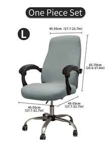 1 pieza Funda de silla de oficina de unicolor, impermeable y de seda de leche, con elástico, extraíble y lavable, adecuada para oficina, bar, dormitorio, silla de juegos, decoración del hogar - Multicolor - Ver 17
