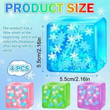 1/4 piezas Juguetes antiestrés para adultos, Cubo de copo de nieve luminoso para apretar, Juguetes de caramelo de rebote lento, Juguetes sensoriales, Bolas de malta antiestrés, Adecuado para regalos de fiesta infantil y cumpleaños - Multicolor - Ver 3