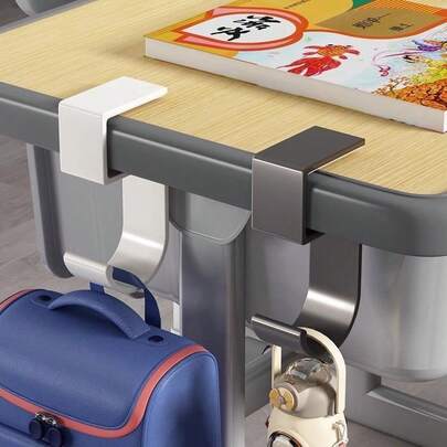 1 Creative Backpack Hook, Office Desk Movable Hanging Bag Hook Handicraft, Desk Side Tray Roadside Phone Hook, Student Desk Bag Black Hook, Desk Storage Organizer, Back-To-School, Holiday Gift, Work Bag Hook-- ...