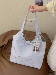 2026 New Star Design Shoulder Bag For Women, Large Capacity Tote Handbag - Baby Blue - View 1