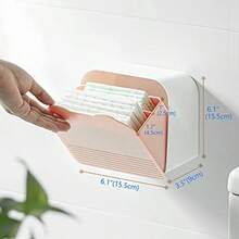 Poeland Caja de almacenamiento montada en la pared organizador de artículos pequeños para serlls sanitarias - rosado - Ver 5