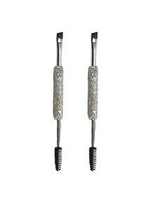 1 Stück funkelnder Strass-Augen-Make-up-Pinsel, erschwingliches tragbares Make-up-Pinsel-Set; enthält doppelseitigen Augenbrauenpinsel, Wimpernkamm, Concealer-Pinsel, Unteraugen-Schattenpinsel, spiralförmigen Augenbrauenkamm, Reise-Essential, Make-up-Werkzeug - Verschiedenfarbig - Übersicht 14